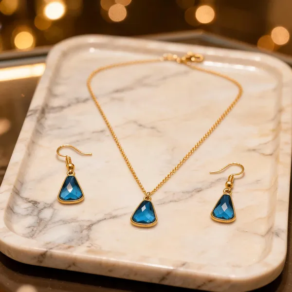 Gold-Tone_Italian_Brass_Jewellery_Set_(Necklace_And_Earrings)_For_Women