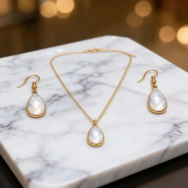 Gold-Tone_Italian_Brass_Necklace_And_Earrings_Set_For_Women