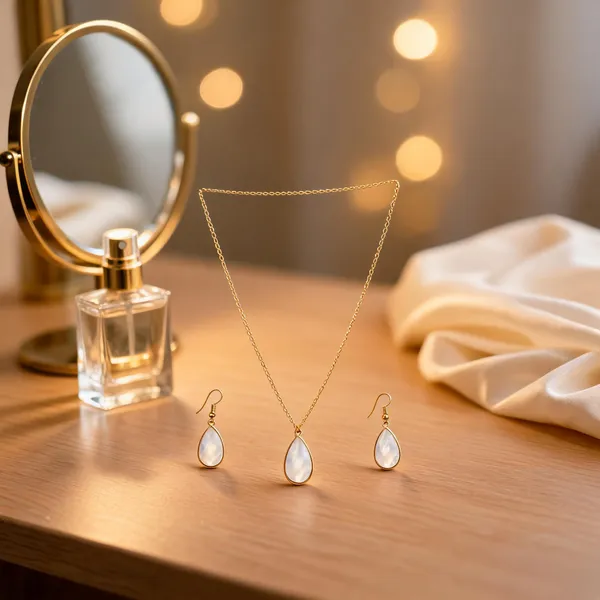 Gold-Tone_Italian_Brass_Necklace_And_Earrings_Set_For_Women