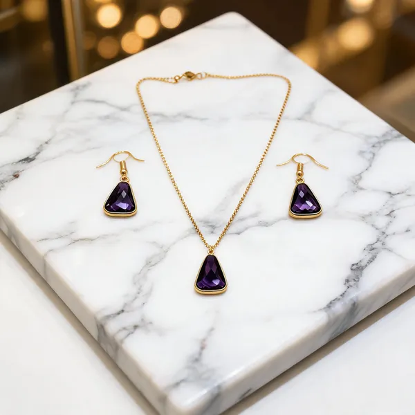Gold-Tone_Italian_Brass_Necklace_Set_For_Women