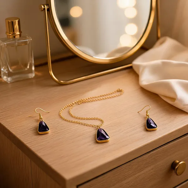Gold-Tone_Italian_Brass_Necklace_Set_For_Women