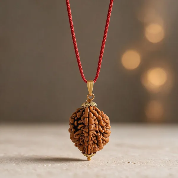 Brown_Two_Face_Rudraksha_Bead_Pendant_Necklace_For_Unisex_Adults