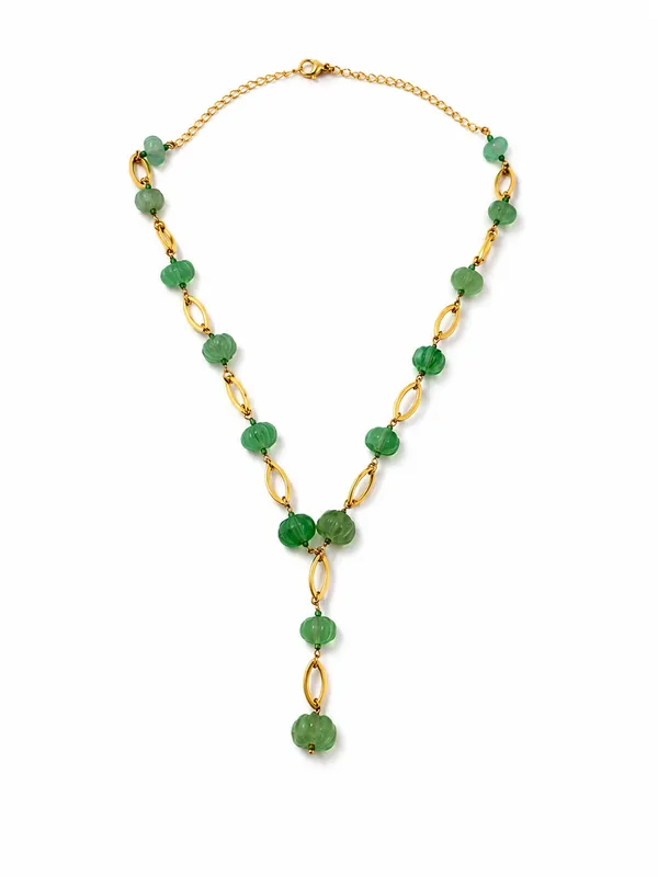 Green_Beaded_Y_Necklace_for_Women