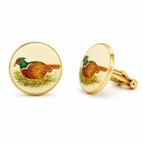 Gold_Tone_Bird_Motif_Cufflinks_for_Men