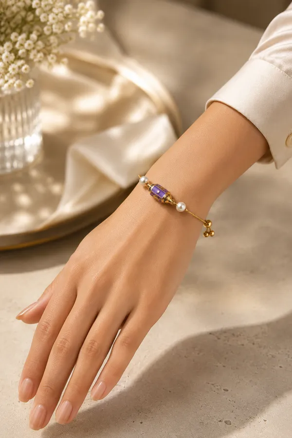 Gold_Tone_Purple_Charm_Bracelet_for_Women