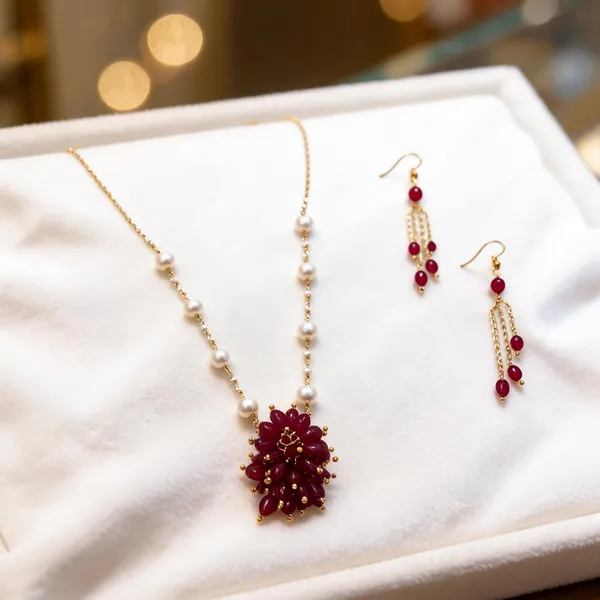 Maroon_Italian_Brass_Necklace_And_Earrings_Set_For_Women