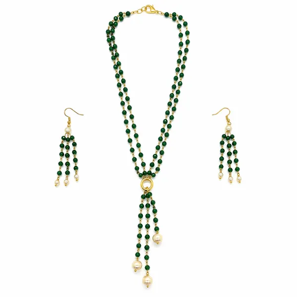Green_Beaded_Necklace_And_Earrings_Set_for_Women