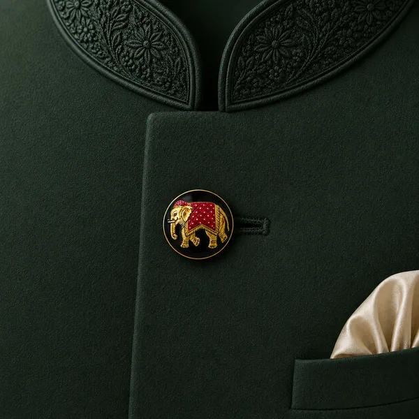 Gold_Tone_Elephant_Design_Sherwani_Button_for_Men