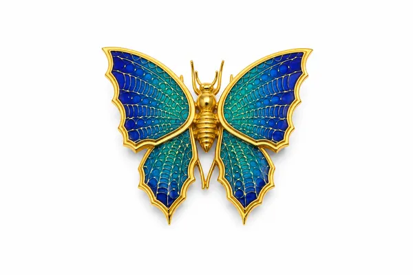 Blue_Enamel_Butterfly_Brooch_For_Women
