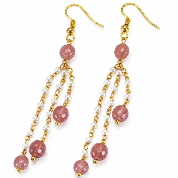 Gold_Tone_Pink_Beaded_Pearl_Drop_Earrings_for_Women