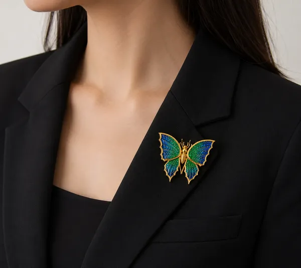 Blue_And_Green_Butterfly_Brooch_For_Women
