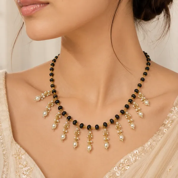 Black_Beaded_Pearl_Drop_Necklace_for_Women