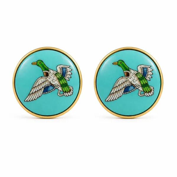 Gold_Tone_Turquoise_Duck_Cufflinks