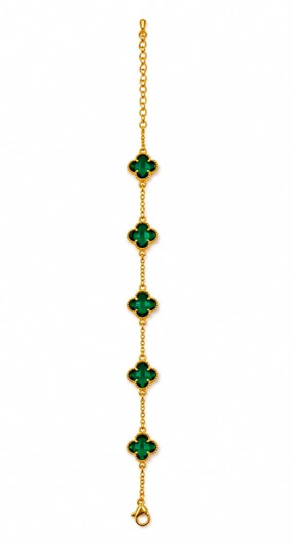 Gold_Tone_Green_Clover_Bracelet_for_Women