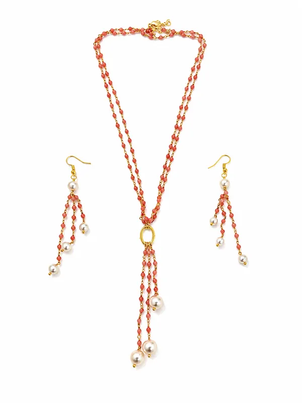 Red_Beaded_Necklace_And_Earrings_Set_for_Women