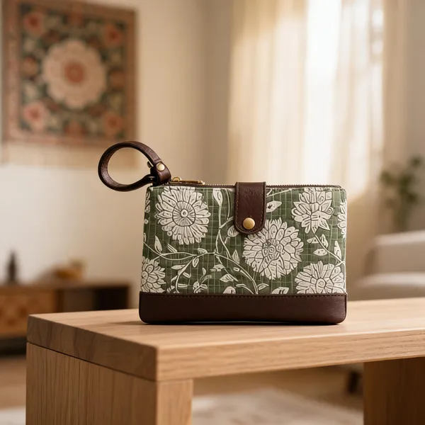 Green_Cotton_Wristlet_Clutch_For_Women