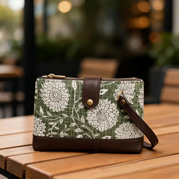 Green_Cotton_Wristlet_Clutch_For_Women