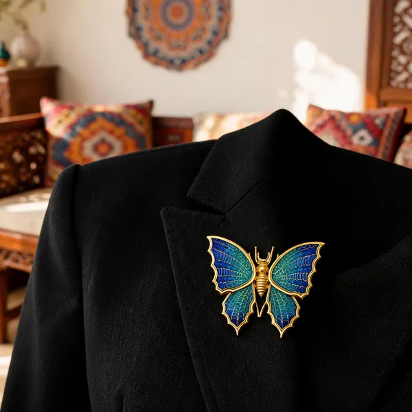Blue_Italian_Brass_Butterfly_Brooch_For_Women