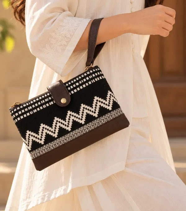 Black_Fabric_Patterned_Clutch_Bag_for_Women