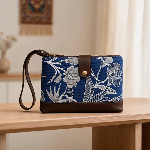Blue_Cotton_Wristlet_Clutch_For_Women