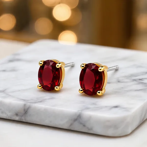 Red_Italian_Brass_Stud_Earrings_For_Women