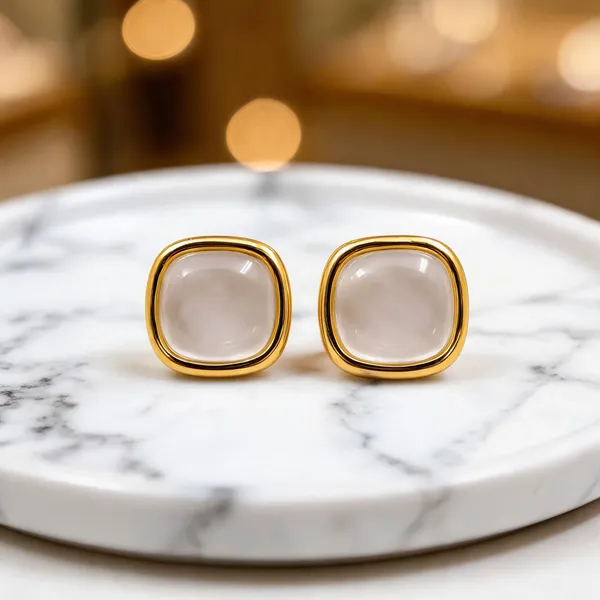 Gold-Tone_Italian_Brass_Stud_Earrings_For_Women
