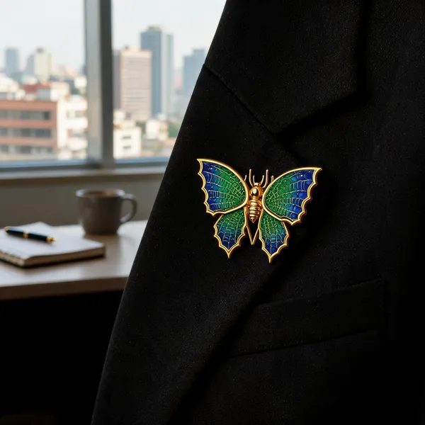 Blue_Italian_Brass_Brooch_For_Women