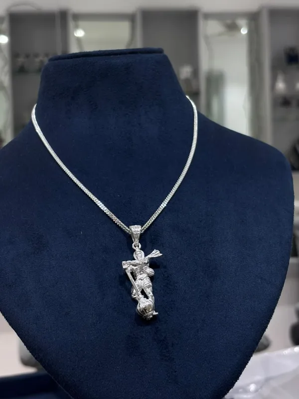 Silver-Tone_Hanuman_Pendant_Necklace_For_Unisex