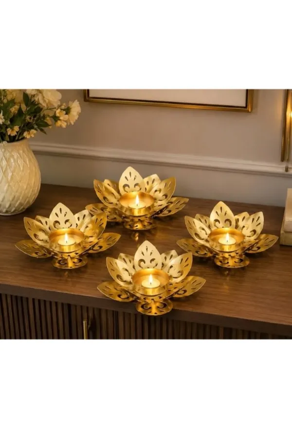 Metal_Lotus_Design_Tealight_Candle_Holder_Set