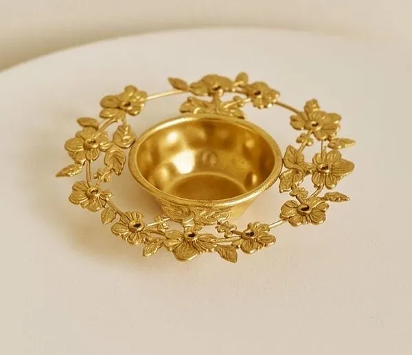 Gold-Tone_Floral_Decorative_Diya_Holder