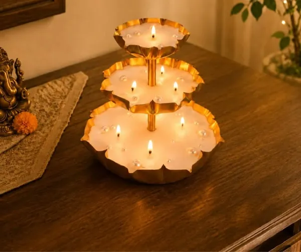 Metal_Festive_Lotus_Three-Tier_Diya_Holder