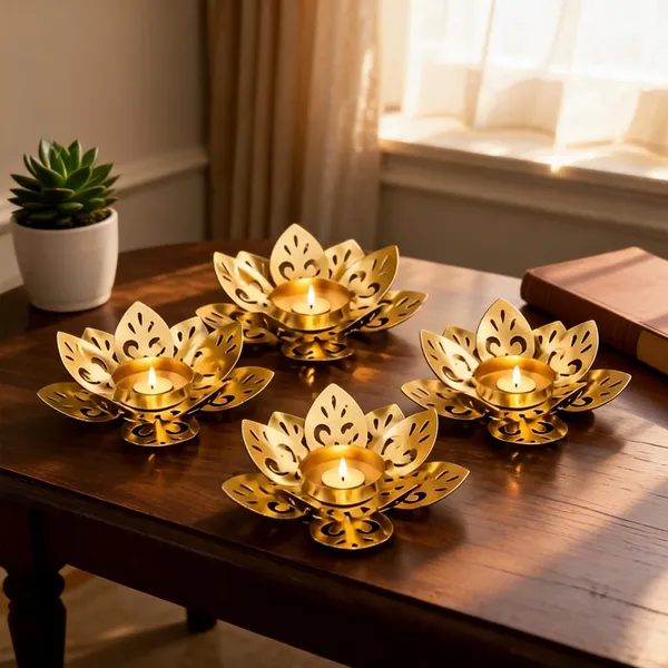 Metal_Festive_Lotus_Cut_Out_Tealight_Candle_Holder_Set