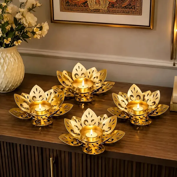 Metal_Festive_Lotus_Cut_Out_Tealight_Candle_Holder_Set