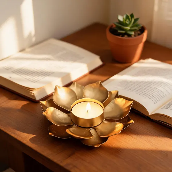 Metal_Festive_Lotus_Petal_Tealight_Candle_Holder