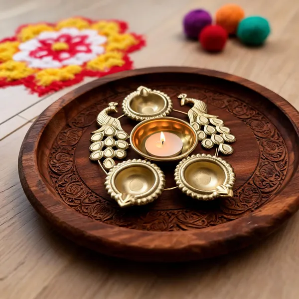 Brass_Traditional_Peacock_Motif_Diya_Set