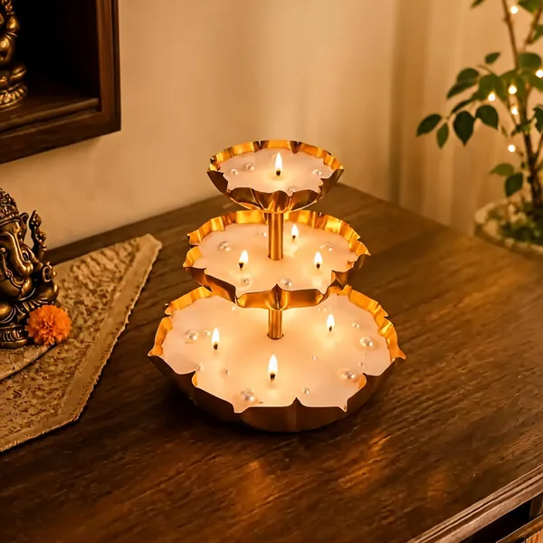 Metal_Festive_Lotus_Three-Tier_Diya_Holder