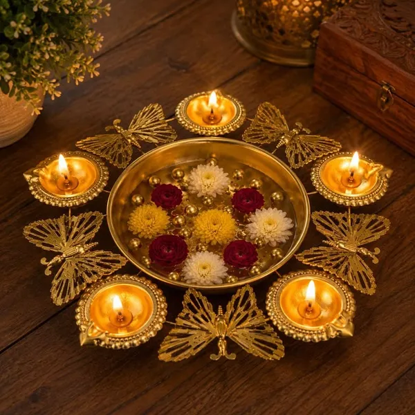 Gold_Tone_Festive_Floral_Urli_Diya_Set