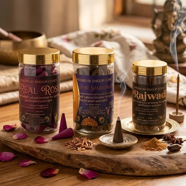 Real_Rose_Dhoop_Cones_And_Sticks_|_Jasmine_Geranium_Musk_,Divine_Sandalwood_Dhoop_Stick_|_Cedarwood_Vetiver_Amber_Musk_And_Rajwadi_Natural_Dhoop_Sticks_|_Rose_Jasmine_Sandalwood__Pack_Of_3
