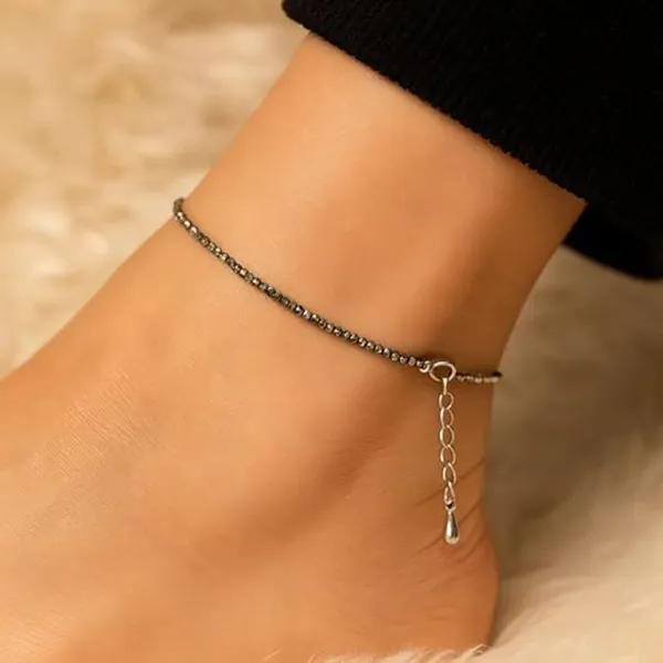 Natural_Pyrite_Beaded_Anklet_For_Women