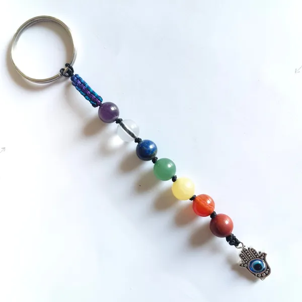 Natural_Seven_Chakra_8_Mm_Beads_Keychain_With_Evil_Eye_Charm