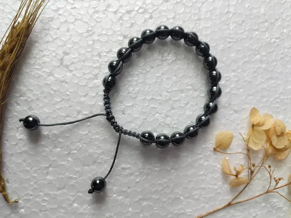 Natural_Hematite_Macrame_Cord_Bracelet_For_Men_Women_8_Mm_1_Pc