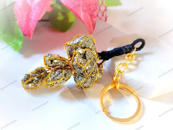 Evershine_100_Natural_Pyrite_Stone_Keychain_For_Mens_And_Women