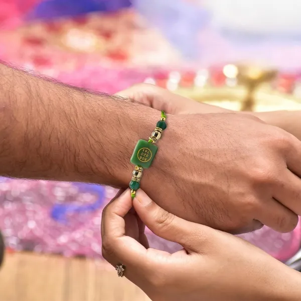 Green_Aventurine_Stone_Rakhi_For_Brother_Zibu_Symbols_For_Money_Attraction