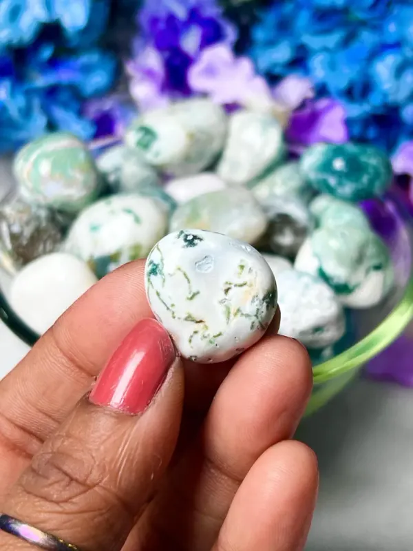 Natural_Polished_Tree_Agate_Crystal_White_Green_Dendritic_Pattern_Stone_1_Pc