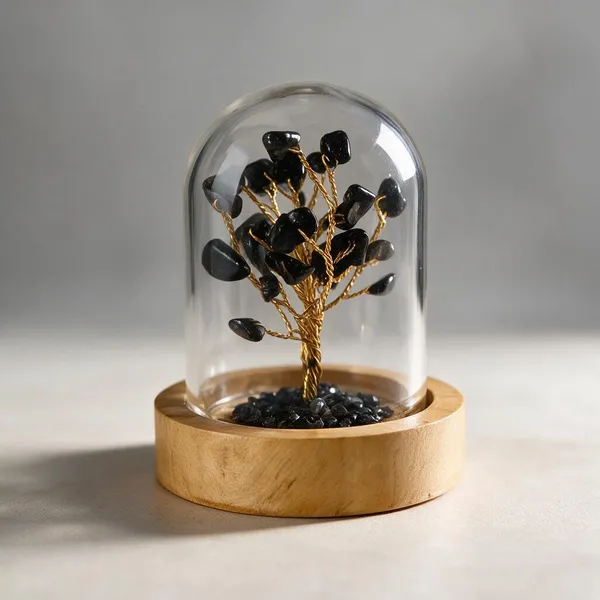 Black_Obsidian_Decorative_Handcrafted_Natural_Stone_Tree_In_Glass_Dome_With_Wooden_Base