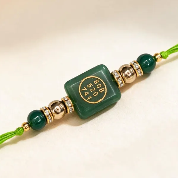 Green_Aventurine_Stone_Rakhi_For_Brother_Zibu_Symbols_For_Money_Attraction