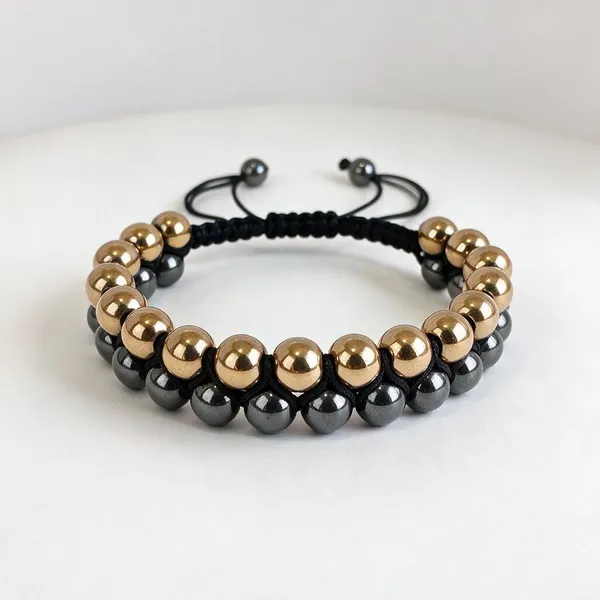 Hematite_Golden_Pyrite_Bracelet_Natural_Stone_Protection_Bracelet_With_Adjustable_Macrame_Sliding_Cord_8_Mm_Beads