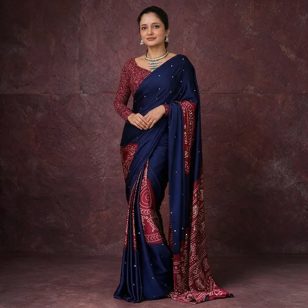 Navy_Blue_Pure_Modal_Silk_Printed_Saree_For_Women