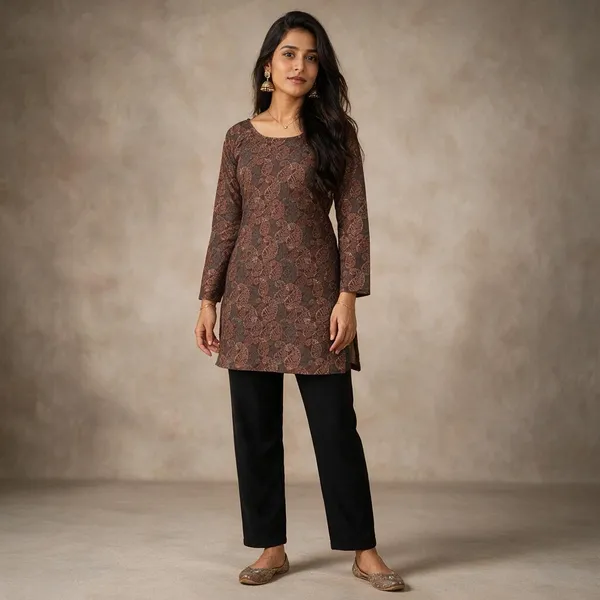Brown_Rayon_Straight_Printed_Kurta_Set_For_Women