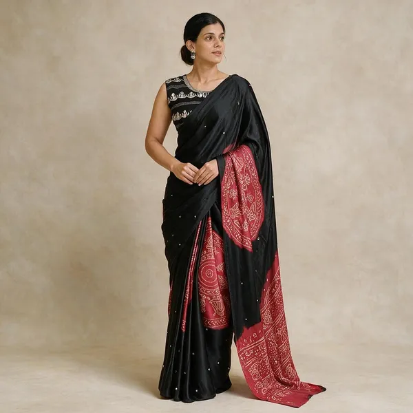 Black_Pure_Modal_Silk_Printed_Saree_For_Women